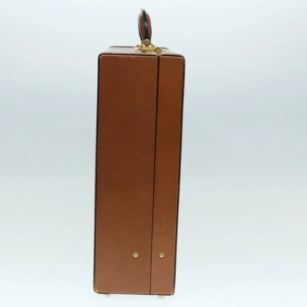 LOEWE Anagram Attache Case Trunk Leather Brown Gold